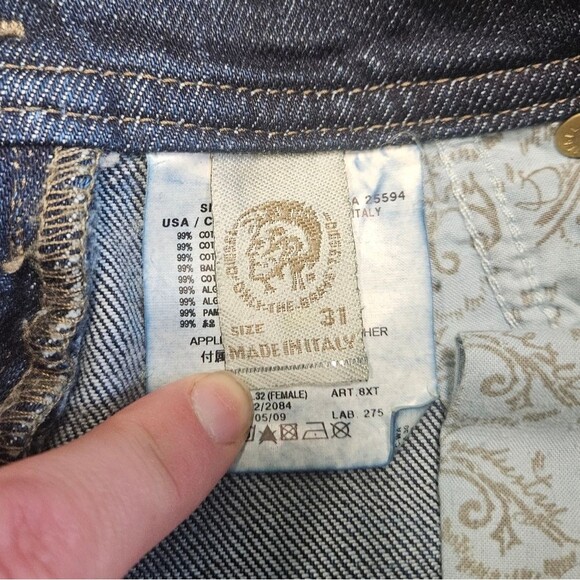 Diesel Matic Stretch Denim Jeans Dark Wash Straight Relaxed Women's 31 - Picture 11 of 12